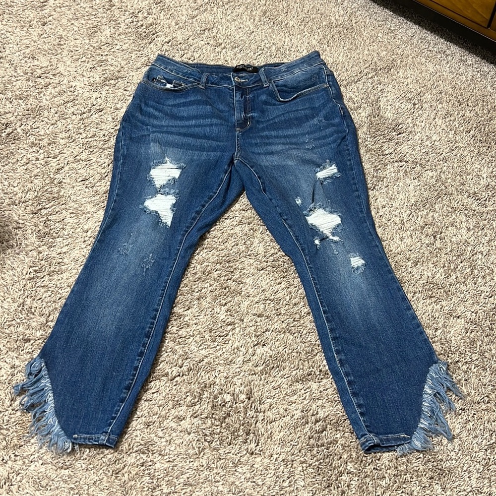 Judy Blue size 16 frayed jeans